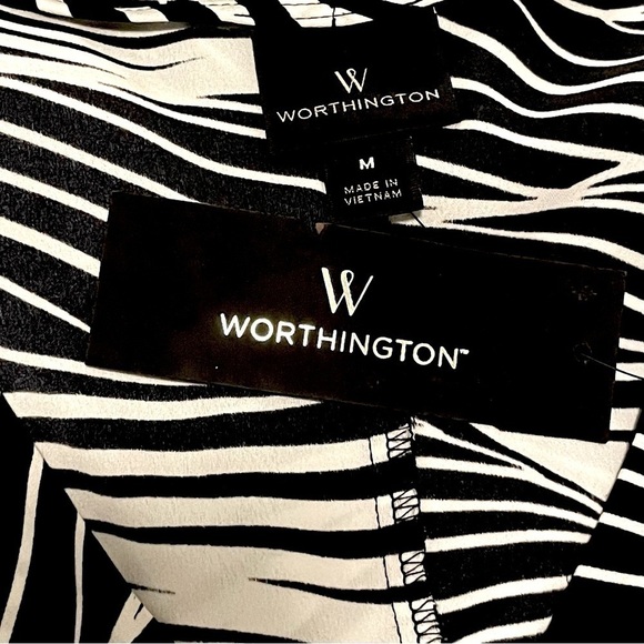 🆕 Worthington - Black and white leaf print dress NWT Medium - Picture 7 of 7